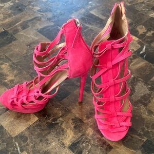 JustFab Fuchsia Strappy Heels